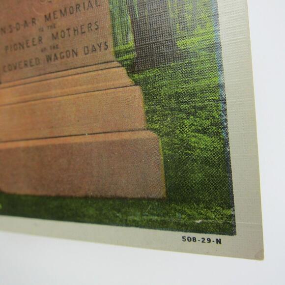 Richmond Indiana Linen Postcard Madonna of the Trail Monument Vintage 1951 - Picture 4 of 14